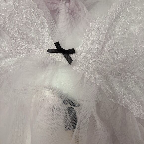 NEW Victoria's Secret Sheer Mesh Tulle Nightie Nightgown Pink Large - Picture 7 of 9